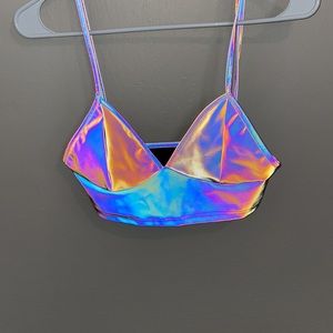 Iridescent rave wear top